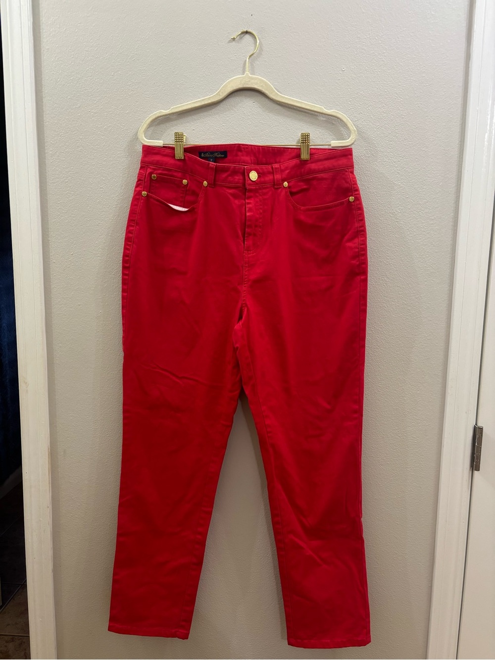 Brooks Brothers Women’s Bright Red Straight-Leg Jeans